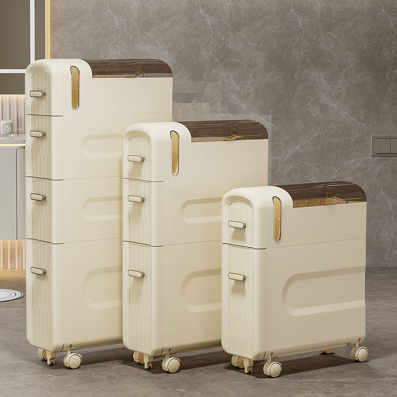 Kitchen Baking Paper Holder - 4 Katlı İnce Tekerlekli Dolap Banyo